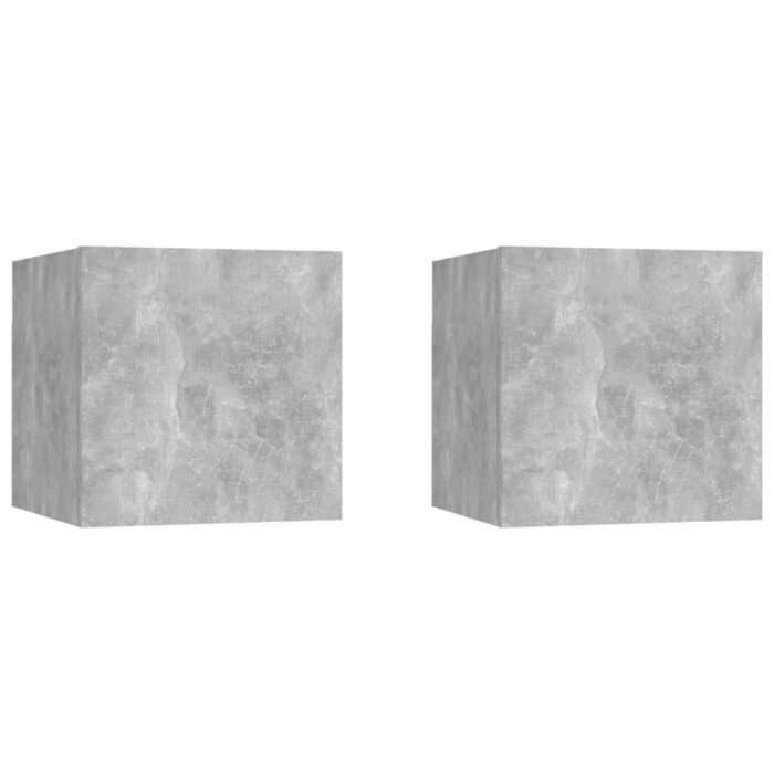 Tables de chevet 2pcs Gris béton 30,5x30x30cm Bois d'ingénierie – Image 1