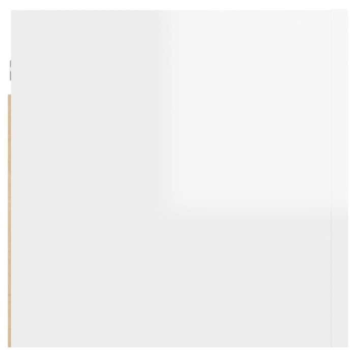 Table de chevet Blanc brillant 30,5x30x30 cm Bois d'ingénierie – Image 4