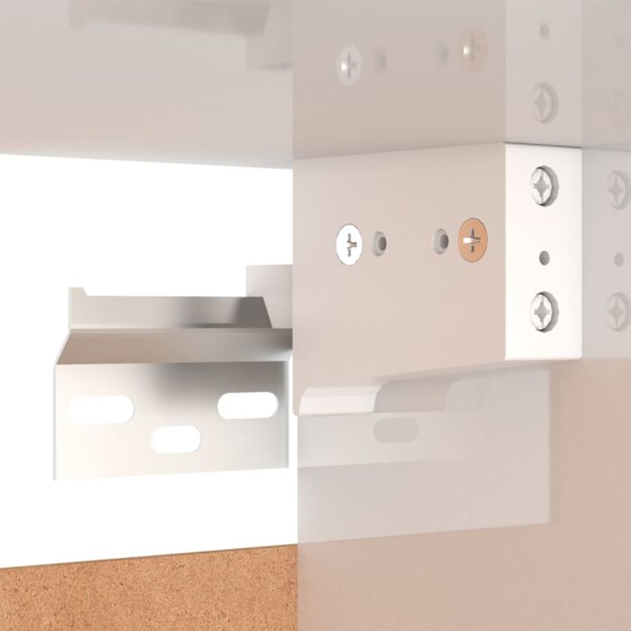 Table de chevet Blanc brillant 30,5x30x30 cm Bois d'ingénierie – Image 6