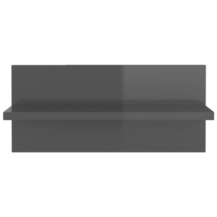 Étagères murales 4 pcs gris brillant bois d'ingénierie – Image 4