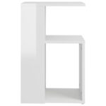 Table d'appoint Blanc brillant 36x30x56 cm Bois d’ingénierie – Image 2
