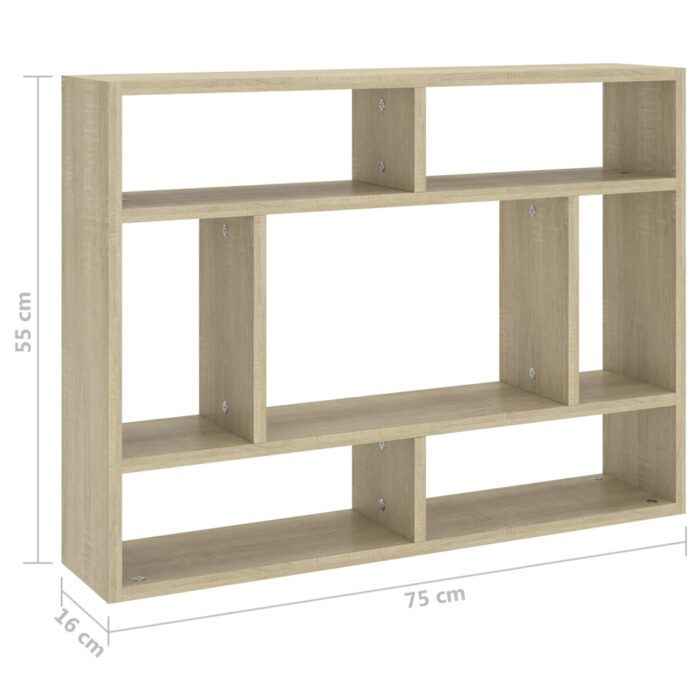 Étagère murale Chêne sonoma 75x16x55 cm Bois d'ingénierie – Image 4