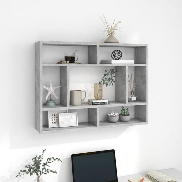 VXL8720286586280_m_en_hd_1.jpg Étagère murale Gris béton 75x16x55 cm Bois d'ingénierie – Image 1