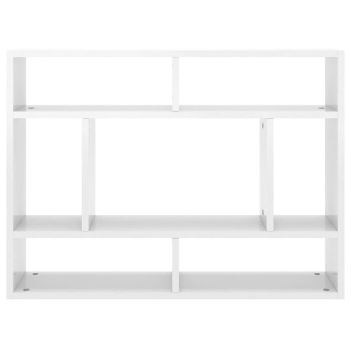 Étagère murale Blanc brillant 75x16x55 cm Bois d'ingénierie – Image 2