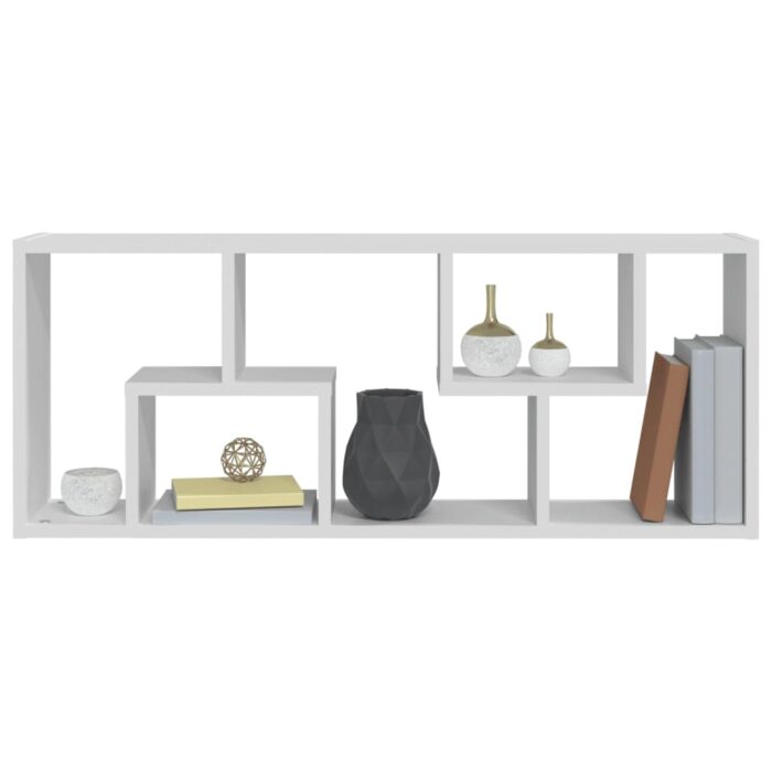 Étagère murale Blanc 36x16x90 cm Bois d'ingénierie – Image 5