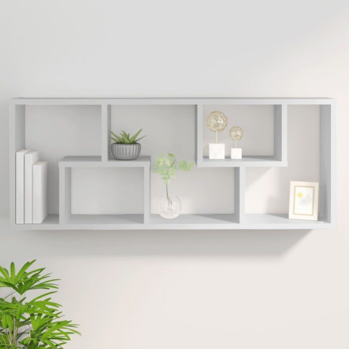 Étagère murale Blanc 36x16x90 cm Bois d'ingénierie – Image 6