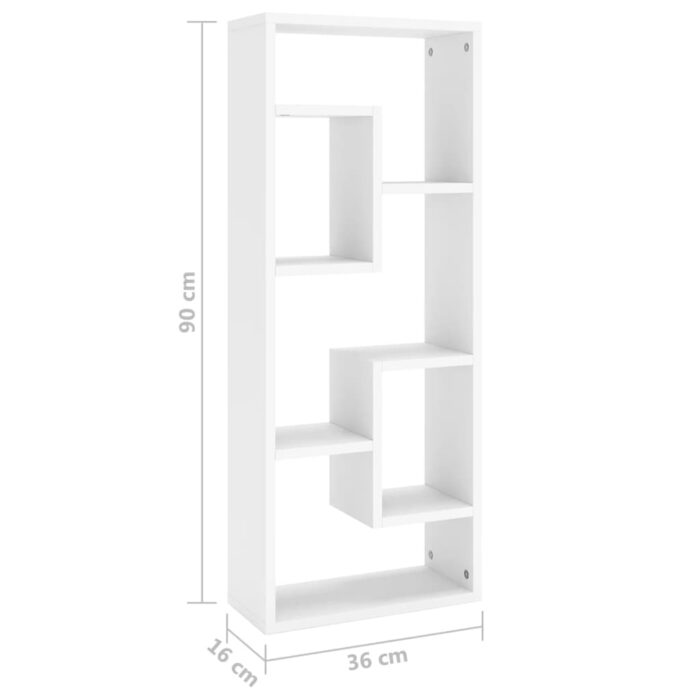Étagère murale Blanc 36x16x90 cm Bois d'ingénierie – Image 7