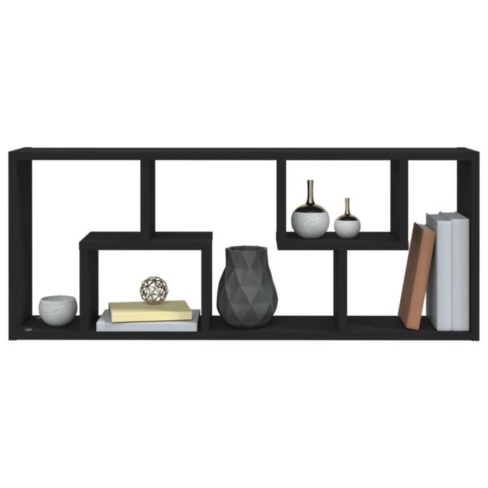 Étagère murale Noir 36x16x90 cm Bois d'ingénierie – Image 5