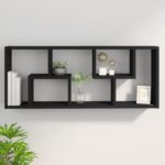Étagère murale Noir 36x16x90 cm Bois d'ingénierie – Image 6