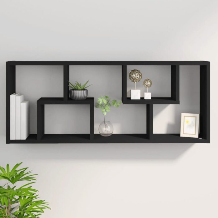 Étagère murale Noir 36x16x90 cm Bois d'ingénierie – Image 6