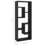 Étagère murale Noir 36x16x90 cm Bois d'ingénierie – Image 7