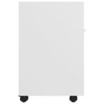 Armoire latérale avec roues Blanc 33x38x60 cm Bois d’ingénierie – Image 3