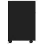 Armoire latérale avec roues Noir 33x38x60 cm Bois d’ingénierie – Image 3