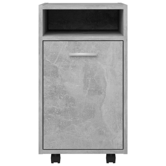 Armoire latérale et roues Gris béton 33x38x60cm Bois ingénierie – Image 2