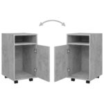 Armoire latérale et roues Gris béton 33x38x60cm Bois ingénierie – Image 5