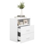 Table de chevet Blanc 50x32x60 cm – Image 2