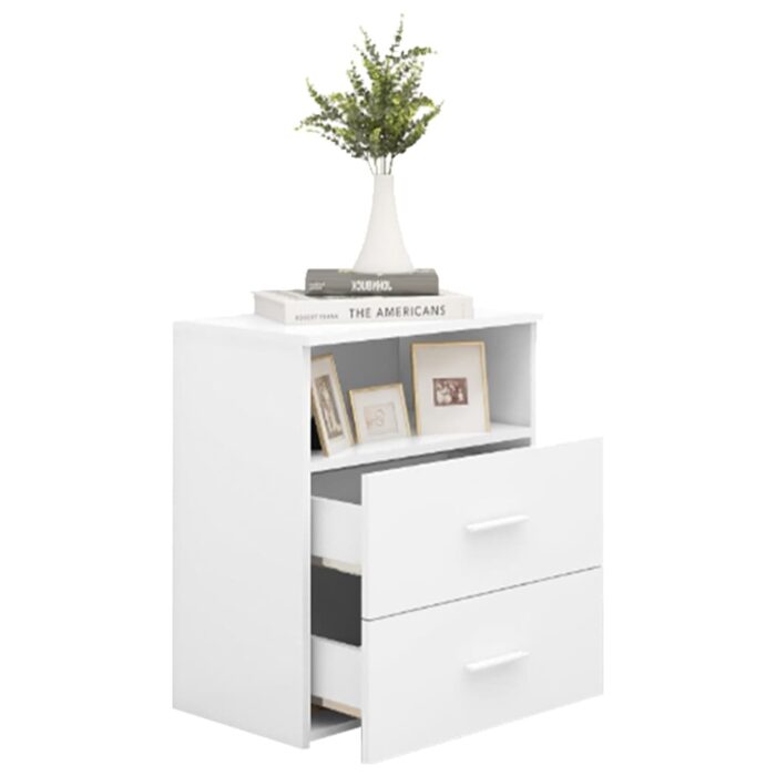 Table de chevet Blanc 50x32x60 cm – Image 2