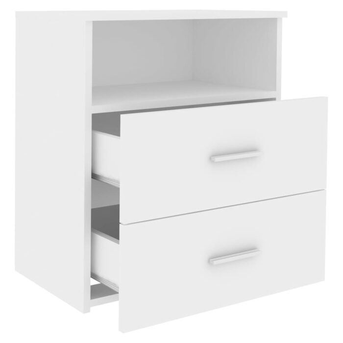 Table de chevet Blanc 50x32x60 cm – Image 3