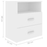 Table de chevet Blanc 50x32x60 cm – Image 6