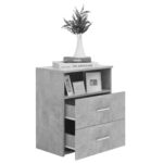 Tables de chevet 2 pcs Gris béton 50x32x60 cm – Image 2