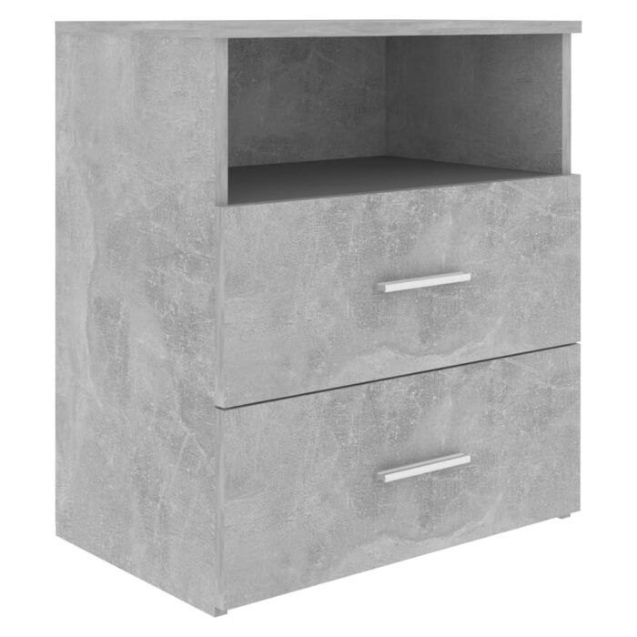 Tables de chevet 2 pcs Gris béton 50x32x60 cm – Image 3