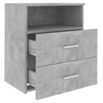 Tables de chevet 2 pcs Gris béton 50x32x60 cm – Image 4