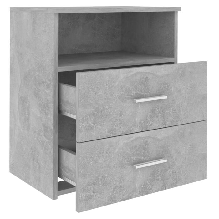 Tables de chevet 2 pcs Gris béton 50x32x60 cm – Image 4