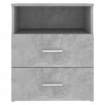 Tables de chevet 2 pcs Gris béton 50x32x60 cm – Image 5