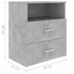 Tables de chevet 2 pcs Gris béton 50x32x60 cm – Image 7