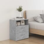 Tables de chevet 2 pcs Gris béton 50x32x60 cm