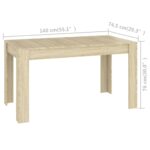 Table à manger Chêne sonoma 140x74,5x76 cm Bois d'ingénierie – Image 3