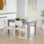 Table à manger Gris béton 140x74,5x76 cm Bois d'ingénierie