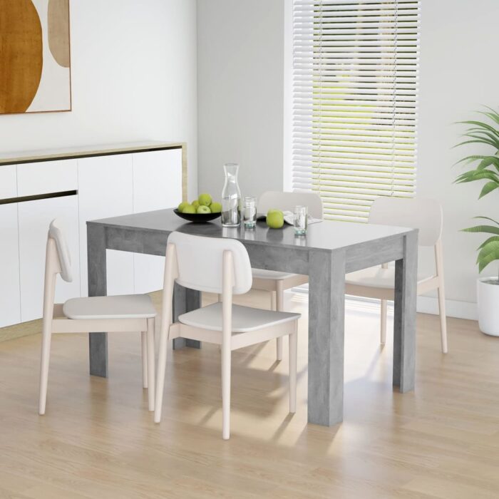 Table à manger Gris béton 140x74,5x76 cm Bois d'ingénierie – Image 1