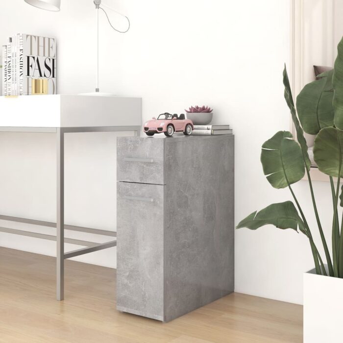 VXL8720286587362_m_en_hd_1.jpg Armoire d'apothicaire Gris béton 20x45,5x60 cm Bois ingénierie – Image 1