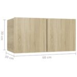 Meuble TV suspendu Chêne sonoma 60x30x30 cm – Image 6