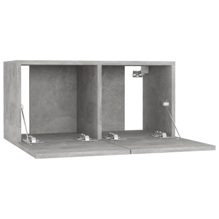 Meuble TV suspendu Gris béton 60x30x30 cm – Image 3