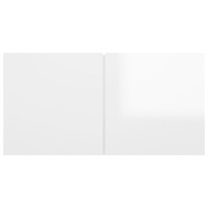 Meubles TV suspendus 2 pcs Blanc brillant 60x30x30 cm – Image 3