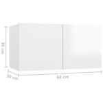 Meubles TV suspendus 2 pcs Blanc brillant 60x30x30 cm – Image 7
