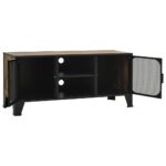 Meuble TV Marron rustique 105x36x47 cm Métal et MDF – Image 5