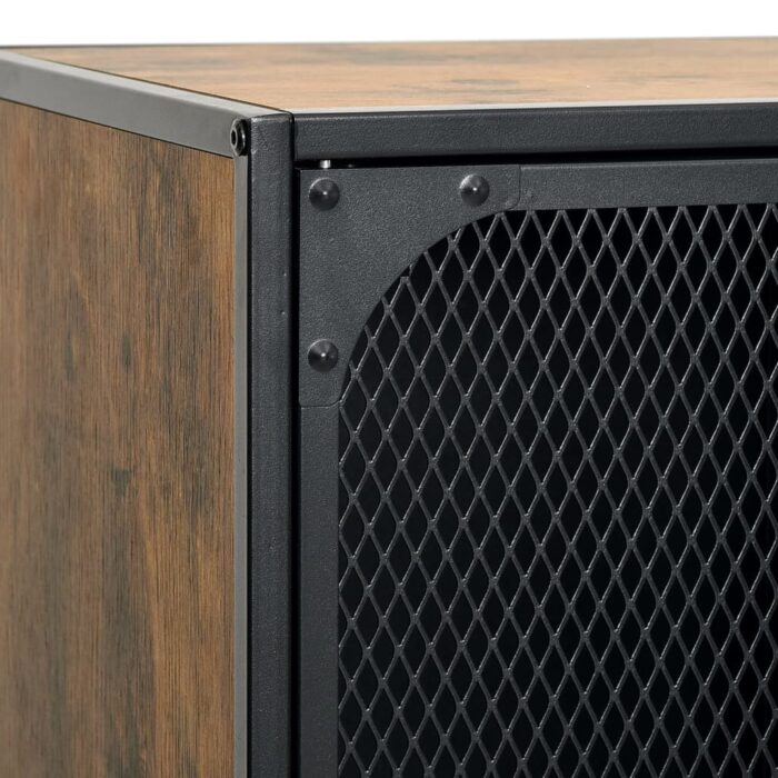 Meuble TV Marron rustique 105x36x47 cm Métal et MDF – Image 6