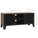 Meuble TV Marron rustique 105x36x47 cm Métal et MDF – Image 7