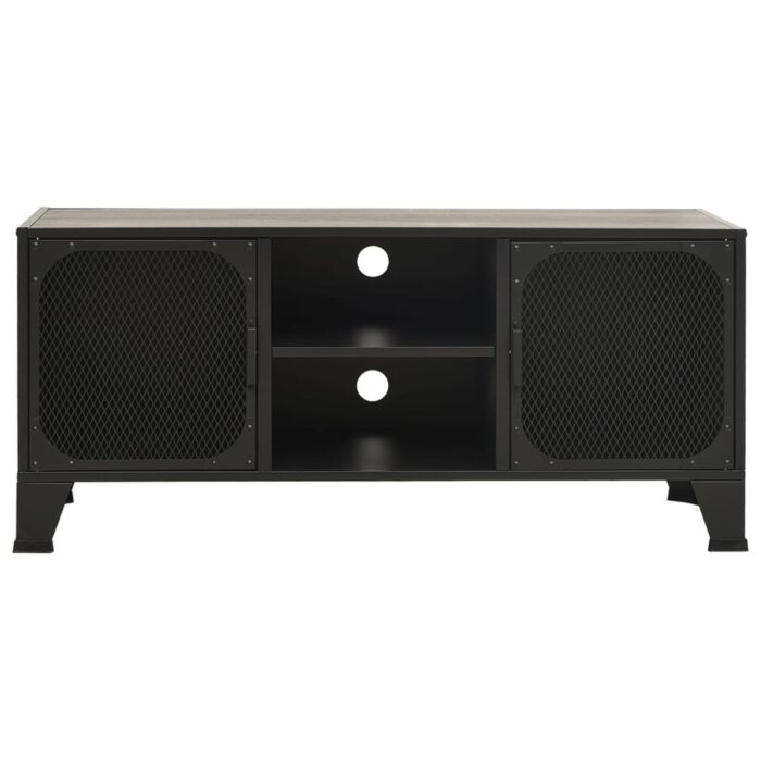 Meuble TV Gris 105x36x47 cm Métal et MDF – Image 2