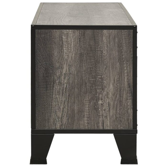 Meuble TV Gris 105x36x47 cm Métal et MDF – Image 3