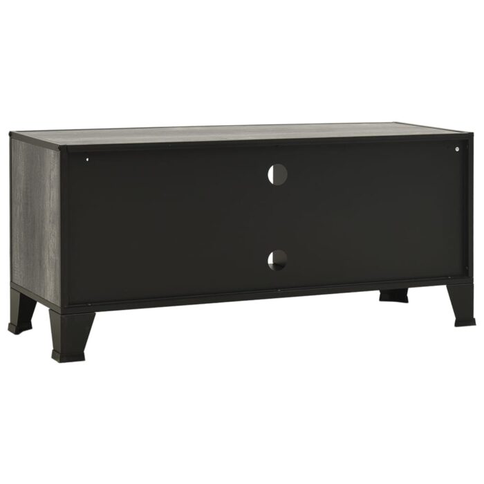 Meuble TV Gris 105x36x47 cm Métal et MDF – Image 4