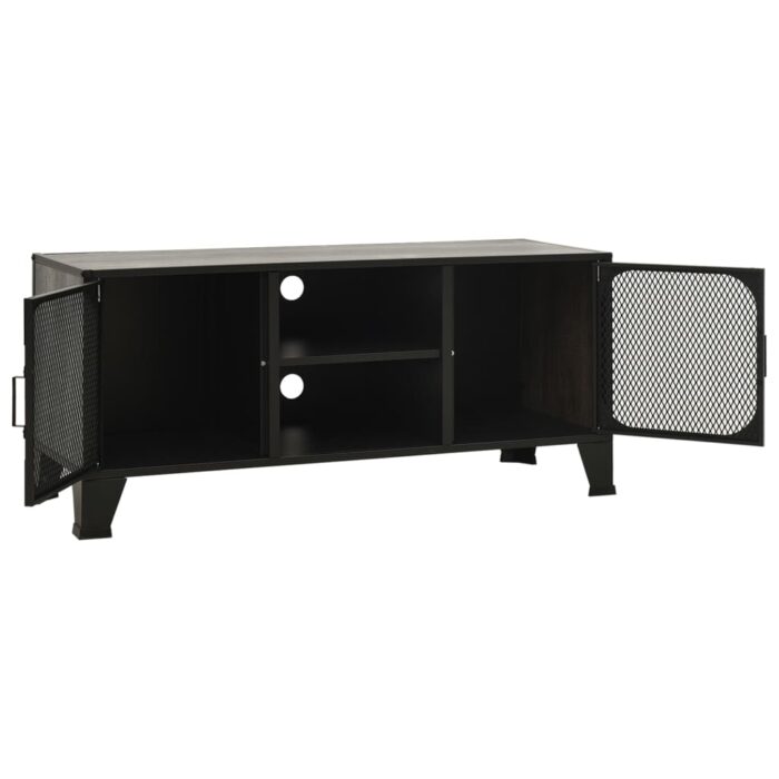 Meuble TV Gris 105x36x47 cm Métal et MDF – Image 5