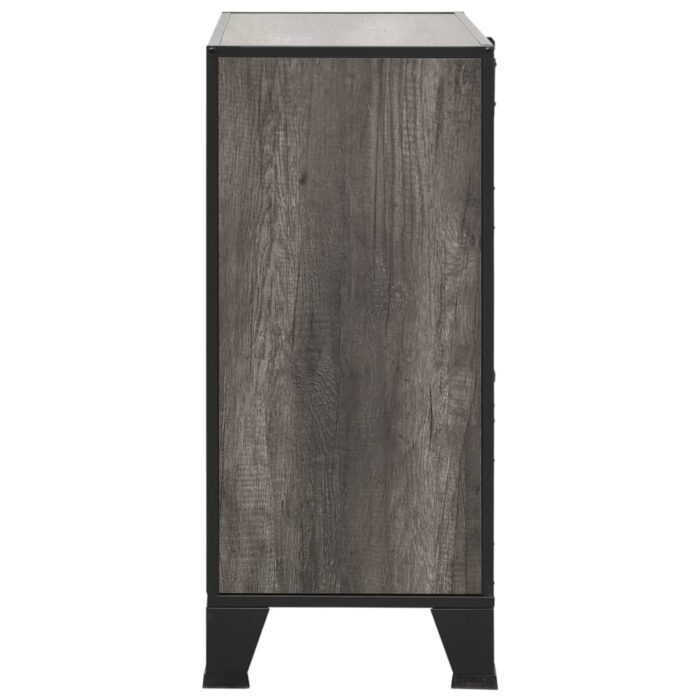 Armoire de rangement Gris 72x36x82 cm Métal et MDF – Image 3