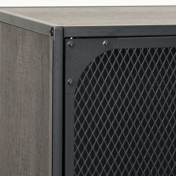 Armoire de rangement Gris 72x36x82 cm Métal et MDF – Image 6
