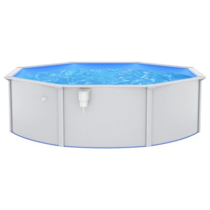 Piscine ronde avec parois en acier 460x120 cm Blanc