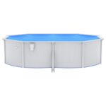 Piscine ovale avec parois en acier 490x360x120 cm Blanc – Image 2