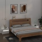 Tables de chevet 2 pcs avec LED Blanc 60x35x40 cm – Image 8
